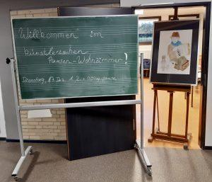 Willkommensschild zur künstlerischen Pause