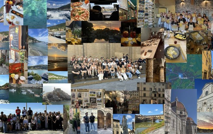 Diese Collage zeigt Eindrücke von der Toskanafahrt inkl. einen Kochkurs.