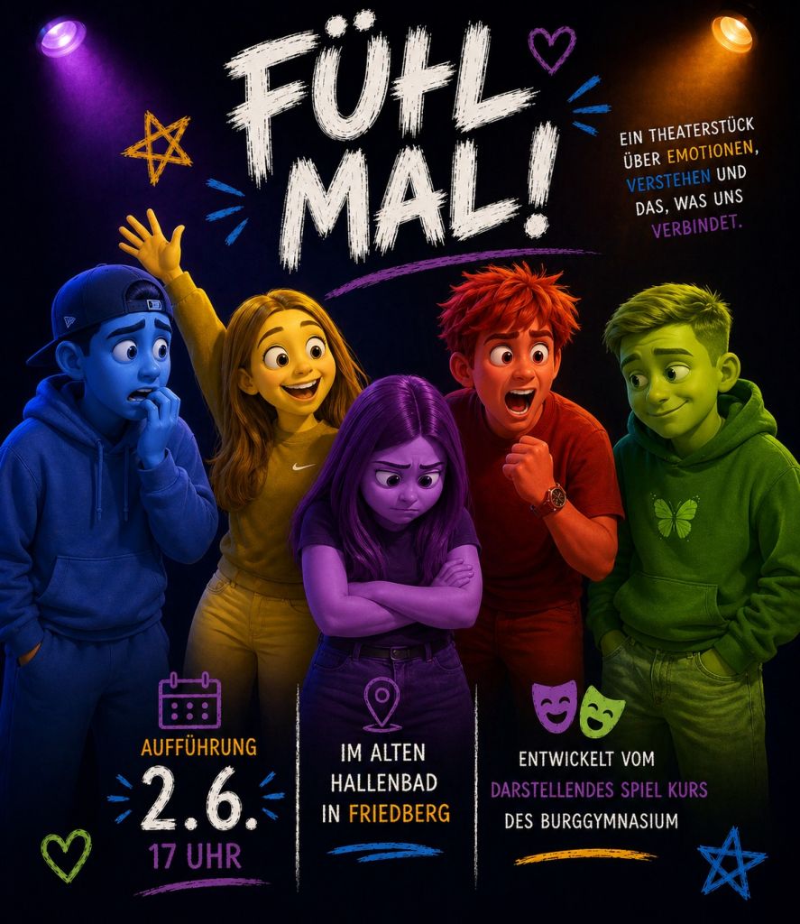 Auf dem Bild sieht man das Plakat für die DS-Aufführung im Theater Altes Hallenbad am 2. Juni 2026.